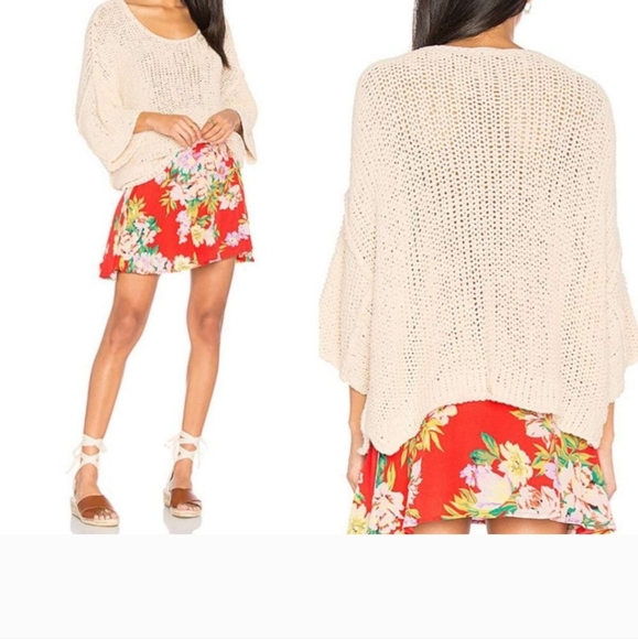 🆕 Free People Halo Pullover Sweater Sand Chunky Knit Size L - Picture 8 of 11